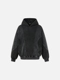Washed Grey Color-Blocked Oversized Hoodie