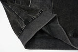 Washed Grey Color-Blocked Oversized Hoodie