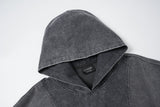 Washed Grey Color-Blocked Oversized Hoodie