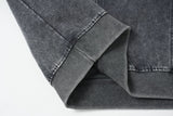 Washed Grey Color-Blocked Oversized Hoodie