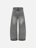DAXUEN washed grey oversized barrel-leg denim jeans