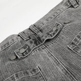 DAXUEN washed grey oversized barrel-leg denim jeans