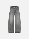 DAXUEN washed grey oversized barrel-leg denim jeans