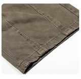 DAXUEN washed olive wide-leg denim trousers