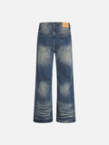 DAXUEN Wide-leg high-waisted jeans in medium blue denim