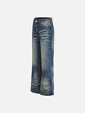DAXUEN Wide-leg high-waisted jeans in medium blue denim