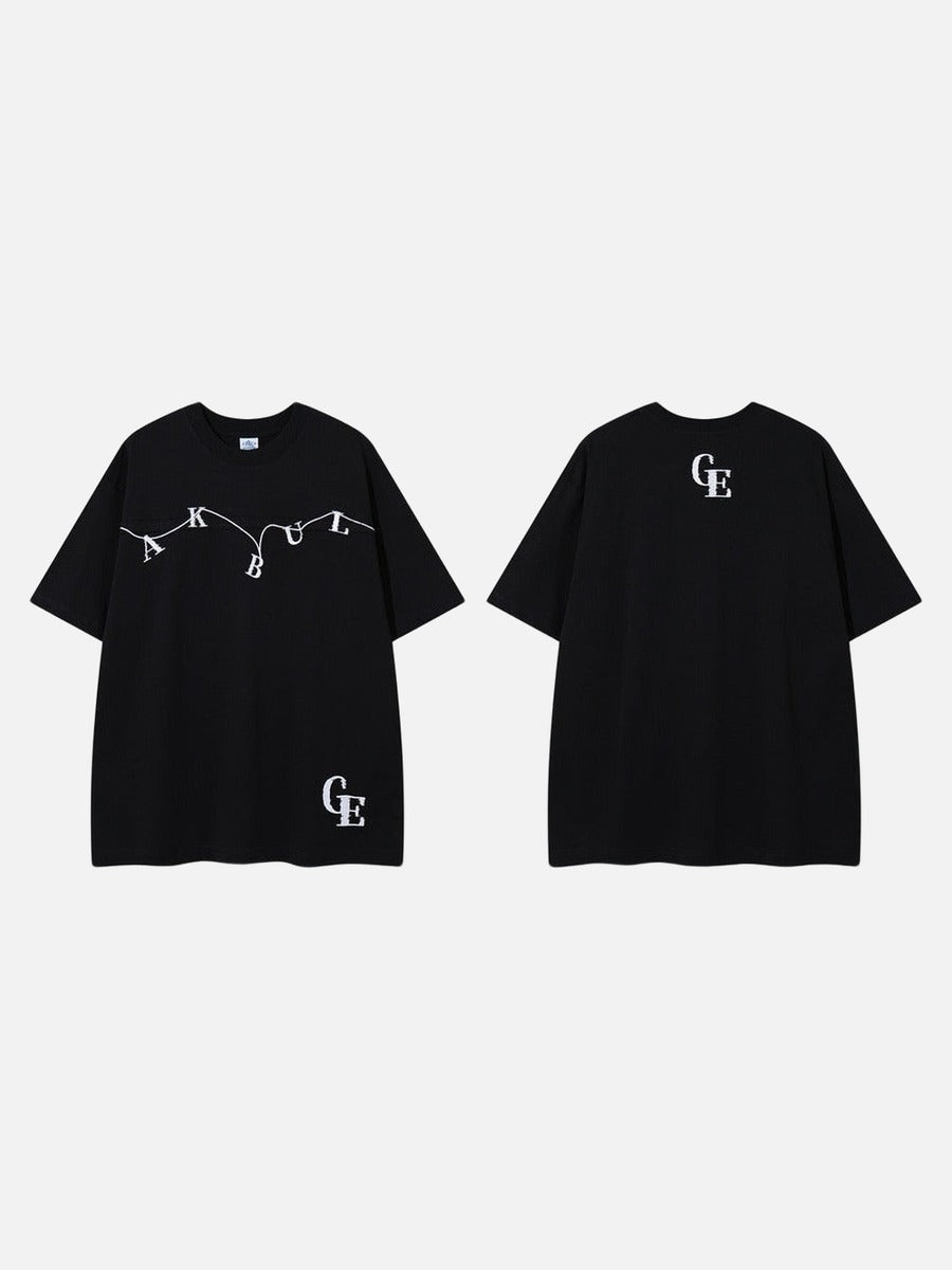 DAXUEN Oversized short-sleeve crew neck T-shirt with graphic