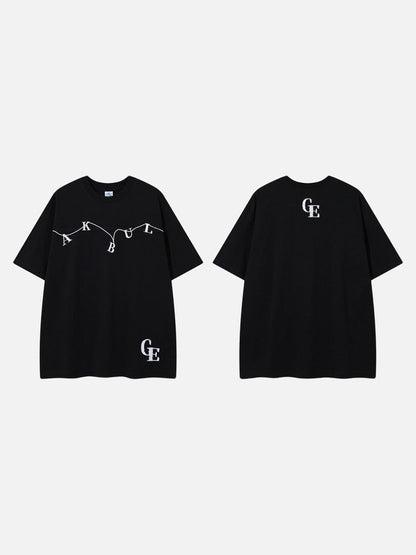 DAXUEN Oversized short-sleeve crew neck T-shirt with graphic