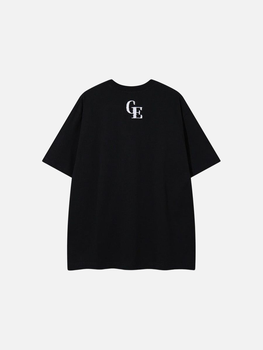 DAXUEN Oversized short-sleeve crew neck T-shirt with graphic