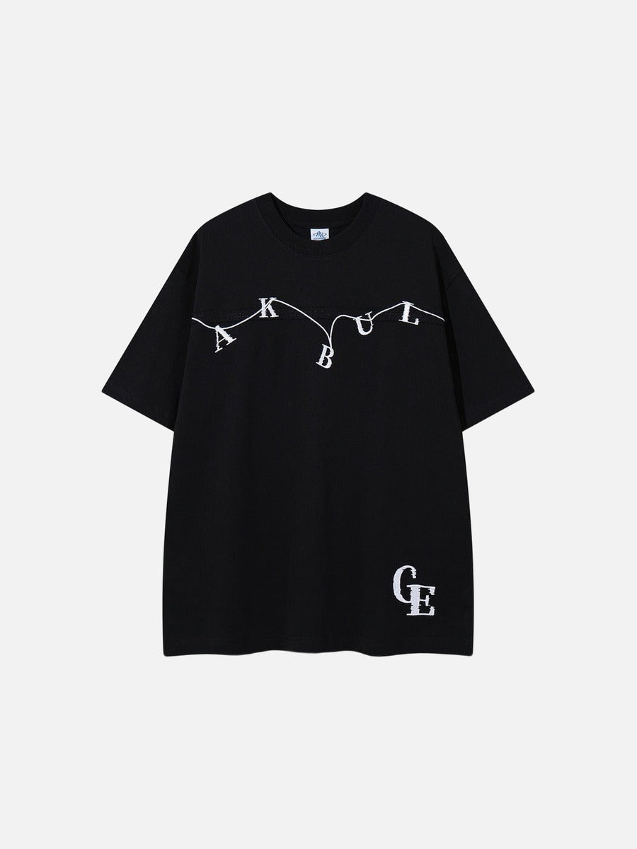 DAXUEN Oversized short-sleeve crew neck T-shirt with graphic
