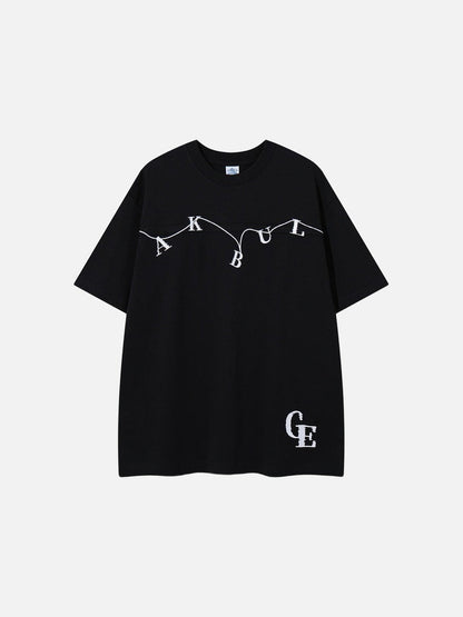 DAXUEN Oversized short-sleeve crew neck T-shirt with graphic