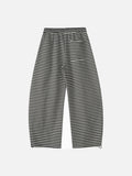 DAXUEN Black and white striped wide-leg track pants