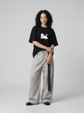 DAXUEN Oversized Pixel Animal Graphic Tee — model photo