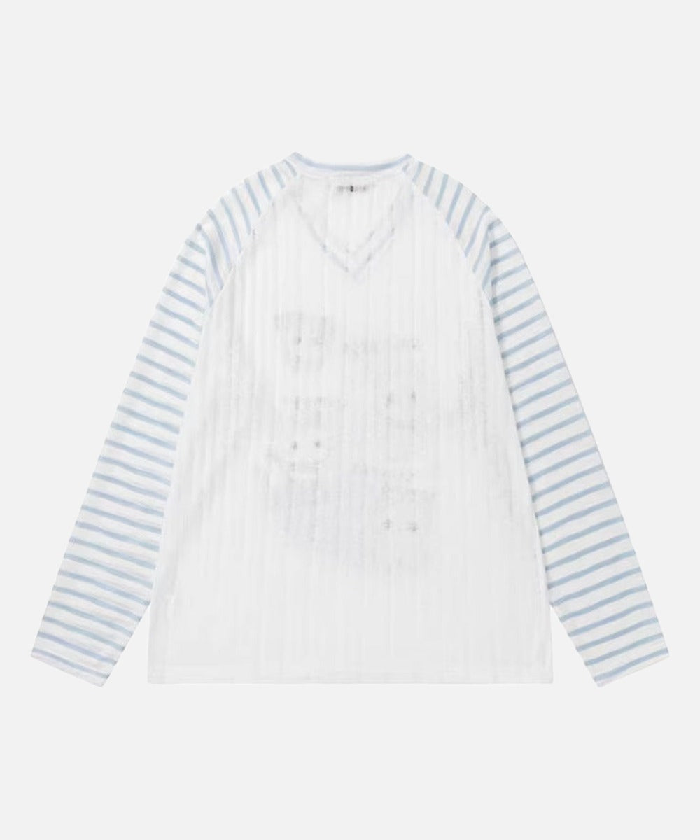 DAXUEN Whimsical cartoon animal V-neck long-sleeved top