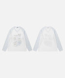 DAXUEN Whimsical cartoon animal V-neck long-sleeved top