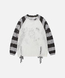 DAXUEN Long-sleeved knitted sweater with cat graphic