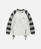 DAXUEN Long-sleeved knitted sweater with cat graphic