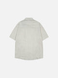 DAXUEN Short-sleeved button-up shirt with cat print