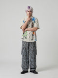 DAXUEN Whimsical Cat Print Button-Up Shirt | DAXUEN — model photo