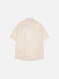 DAXUEN Short-sleeved button-up shirt with cat print