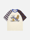 Graphic raglan t-shirt with dog and cat design