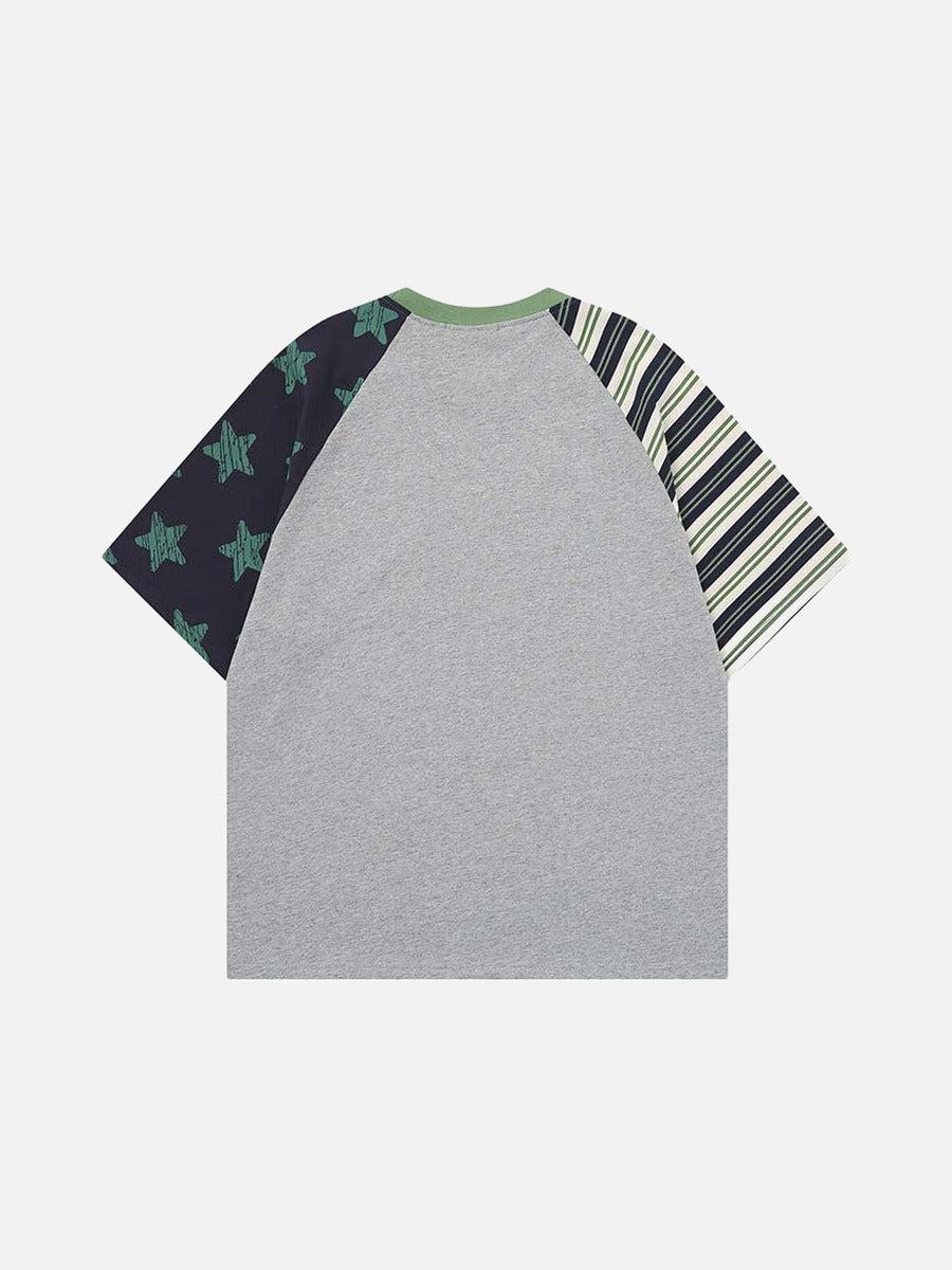 Graphic raglan t-shirt with dog and cat design