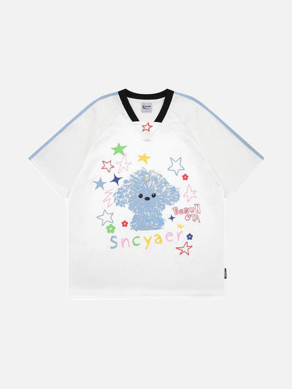 DAXUEN Short-sleeved casual t-shirt with dog graphic