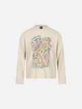 DAXUEN cream whimsical floral graphic long-sleeve top