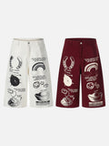 DAXUEN Wide-leg cropped culottes with graphic prints