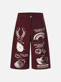 DAXUEN Wide-leg cropped culottes with graphic prints