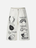 DAXUEN Wide-leg cropped culottes with graphic prints