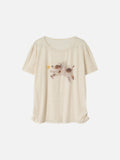 Cute Dog Print Relaxed Fit T-Shirt