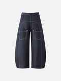 High-waisted wide-leg denim jeans