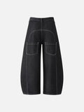 High-waisted wide-leg denim jeans