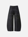 High-waisted wide-leg denim jeans