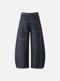 High-waisted wide-leg denim jeans