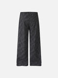 DAXUEN black and white checkered wide-leg pants