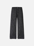 DAXUEN black and white checkered wide-leg pants