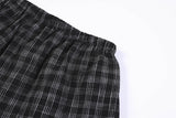 DAXUEN black and white checkered wide-leg pants