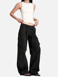 DAXUEN black wide-leg cargo pants with pockets