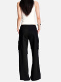 DAXUEN black wide-leg cargo pants with pockets