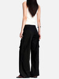 DAXUEN black wide-leg cargo pants with pockets