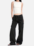DAXUEN black wide-leg cargo pants with pockets
