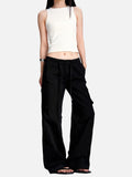 DAXUEN black wide-leg cargo pants with pockets
