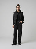DAXUEN Wide-leg black denim jeans — model photo