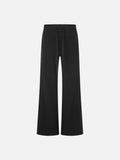 Wide-Leg Black Knit Sweatpants