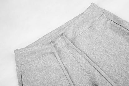 Wide-Leg Black Knit Sweatpants