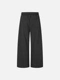 DAXUEN black wide-leg relaxed pants with drawstrings
