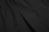 DAXUEN black wide-leg relaxed pants with drawstrings