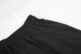 DAXUEN black wide-leg relaxed pants with drawstrings